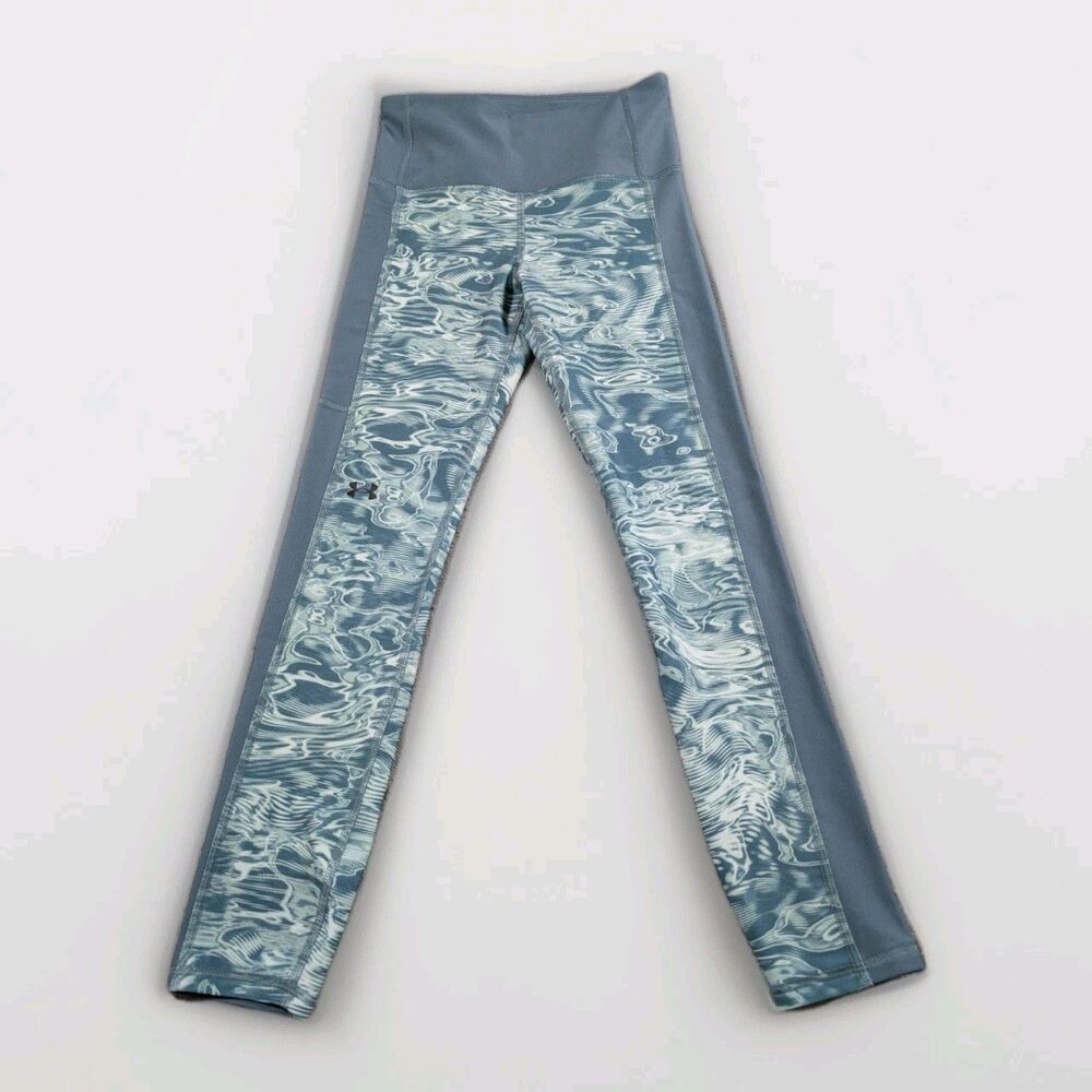 Under Armour HeatGear Capri Leggings Womens XS Green Compression Workout Run